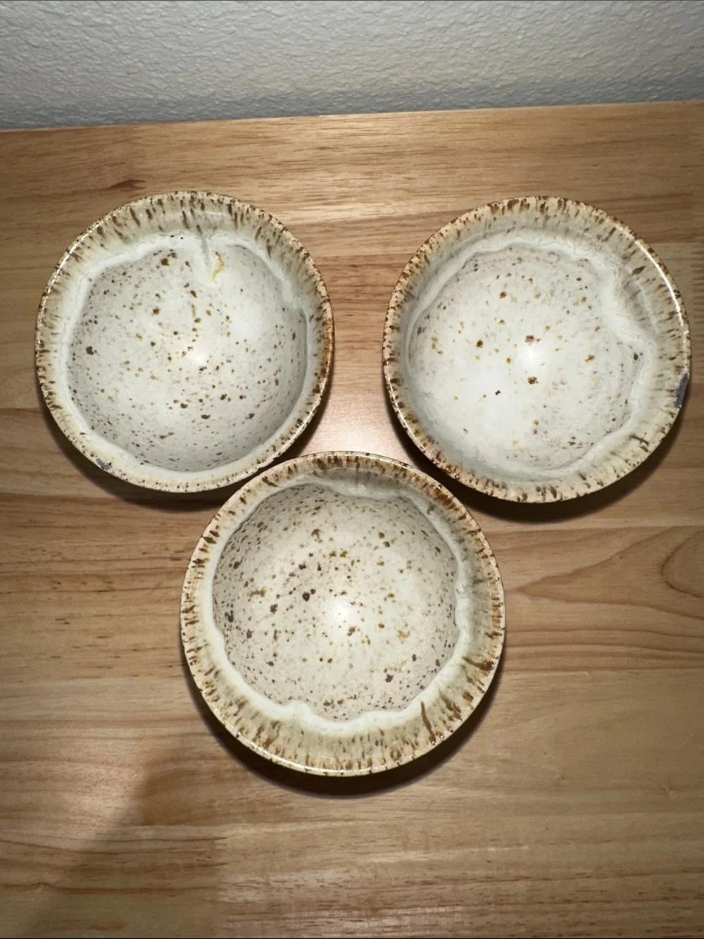 Vintage Mid-Century Studio Pottery Stoneware Wine Goblets / Chalices - Set of 3